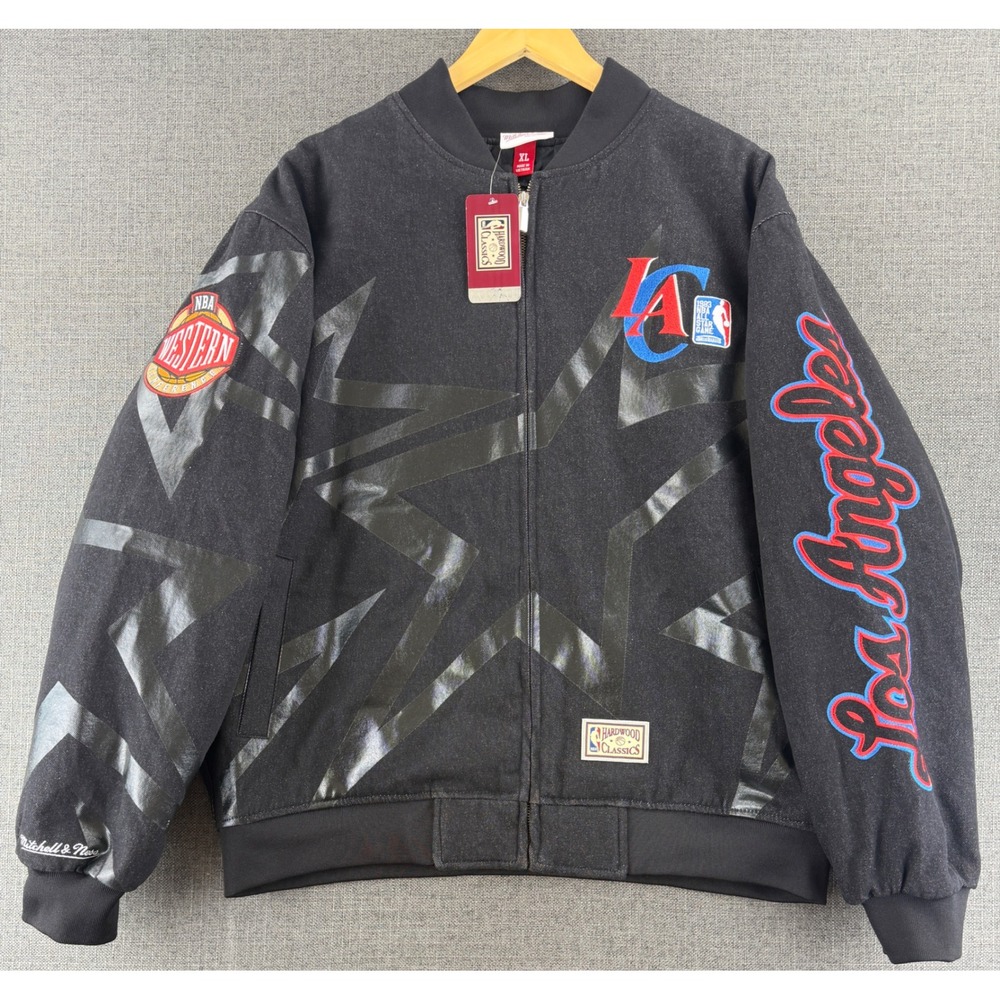 Mitchell & Ness NBA LA Clippers 1983 All Star Game Jacket Black Denim XL New